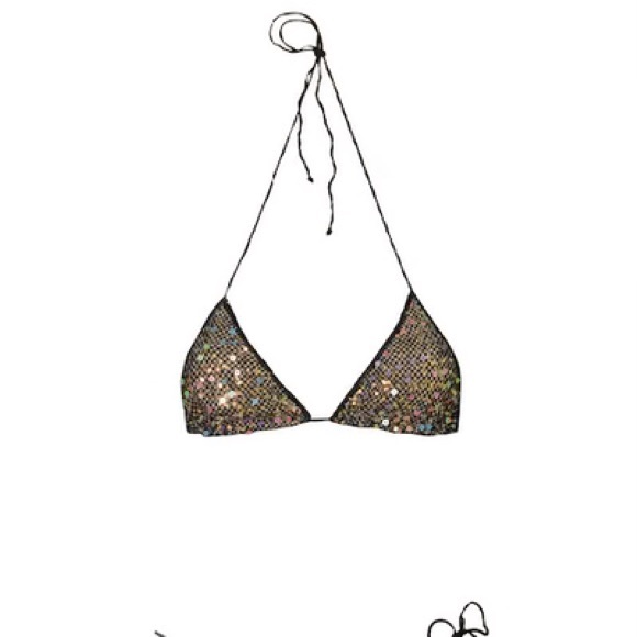 RARE Oseree S23 Netquins Microkini Black Multicolor M Rainbow Iridescent Bikini - Picture 4 of 4